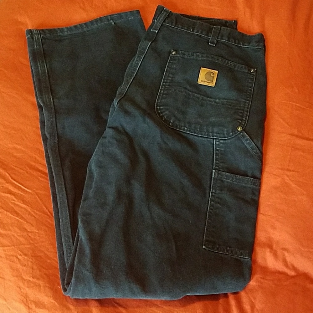 Mens Carhartt Black Original Dungaree Fit 33x34